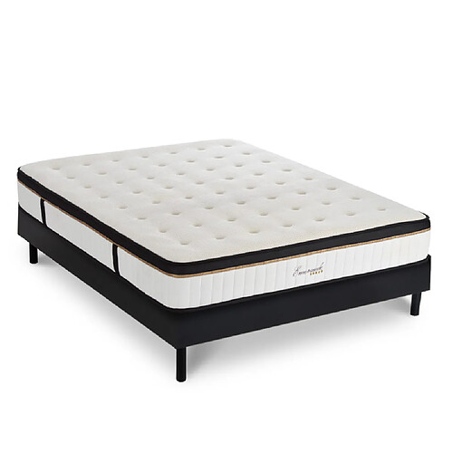 MAISON AUBERTIN Matelas Mémoire + Sommier Noir 140x190