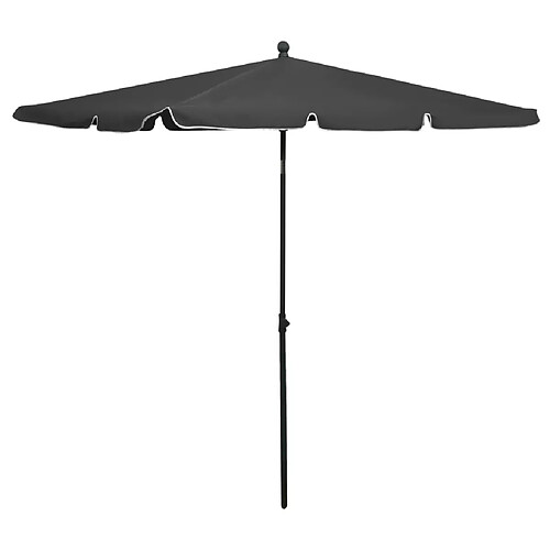 Helloshop26 Parasol de jardin avec mât 210 x 140 cm anthracite 02_0008324