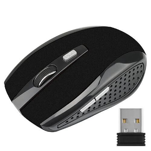 Souris de jeu sans fil noire mate DPI réglable 2,4 G 6 boutons Souris optique