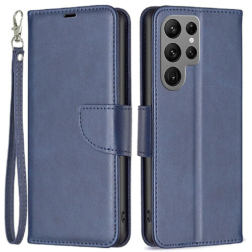 Etui en PU fermoir magnétique, anti-chute avec support pour votre Samsung Galaxy S23 Ultra - bleu