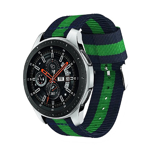 Bracelet en PU sangle de remplacement réglable, largeur : 22mm bleu/vert pour votre Samsung Galaxy Watch 46mm