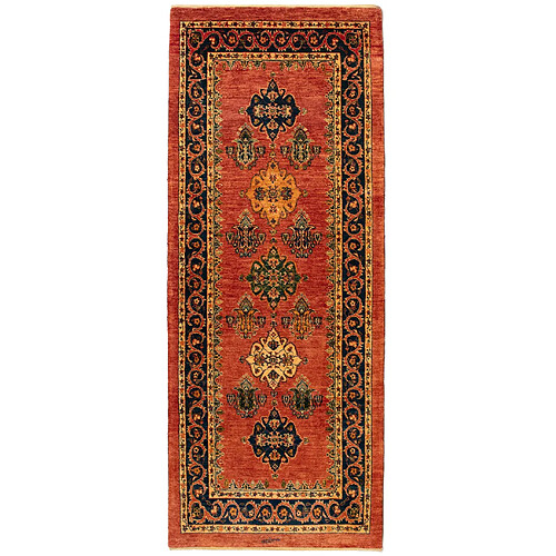 Vidal Tapis de couloir en laine 218x84 orange Kashkuli