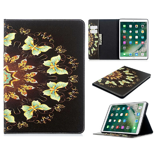 Etui en PU impression de motifs avec support papillon d'or pour votre Apple iPad 10.2 (2019)