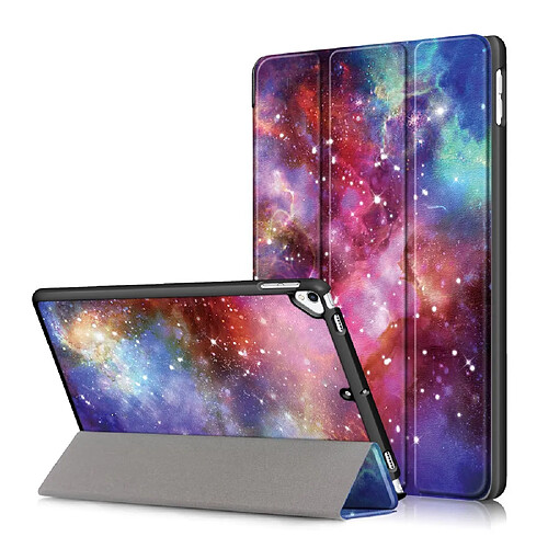 Etui en PU impression de modèle avec support tri-pliure espace cosmique violet pour votre Apple iPad 10.2 (2019)