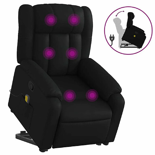 Maison Chic Fauteuil Relax pour salon, Fauteuil inclinable de massage Noir Similicuir -GKD48910