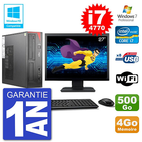 PC Fujitsu Esprimo E520 DT Ecran 27" i7-4770 4Go 500Go Graveur DVD Wifi W7 · Occasion