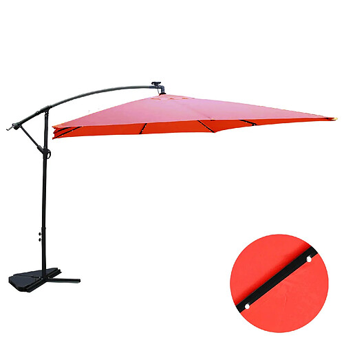 Concept Usine Parasol LED déporté carré 3x3m terracotta SOLENZARA BULLE