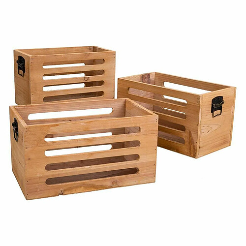 Boîtes de rangement Alexandra House Living Marron Bois d'épicéa 17 x 15 x 28 cm 25 x 13,5 x 14 cm 22 x 10,5 x 13 cm 3 Pièces