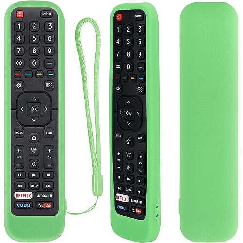 SANAG Housse Coque En Silicone Pour Hisense Telecommande, En2R30N En2K30P En2P30H En2J30H En2D30H, Etui De Protection Pour Hisense Telecommande, Antiderapage, Antisismique, Lavable(Vert Lumineux)