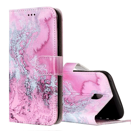 Wewoo Housse Étui rose pour Samsung Galaxy J5 2017 version de l'UE cas de cuir flip horizontal de l'eau de mer avec titulaire et fentes cartes porte-monnaie