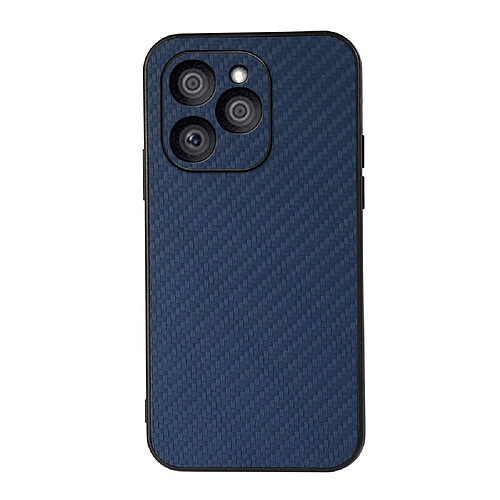 Coque en TPU + PU texture en fibre de carbone, anti-empreintes digitales bleu pour votre Honor 60 SE