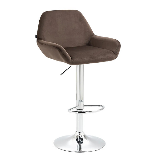 Non Tabouret de bar Braga velours chrome