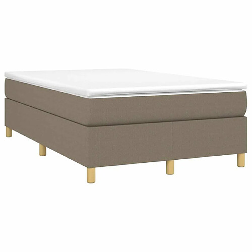 Maison Chic Lit adulte- Lit + matelas,Sommier à lattes de lit avec matelas taupe 120x190 cm tissu -GKD31463