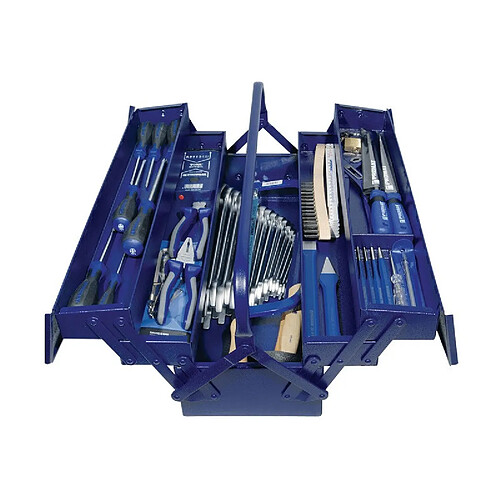 Assortiment d'outils 60 pièces dans mallette en plastique incluant détecteur de tension