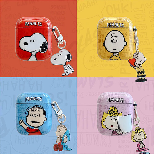 GUPBOO Airpods Coque Housse Étui Protecteur Compatible pour AirPods 3-dessin animé charlie snoopy mignon