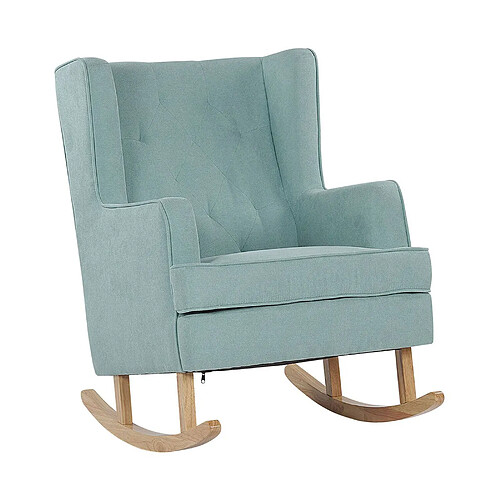 Beliani Fauteuil à bascule TRONDHEIM Tissu Vert menthe