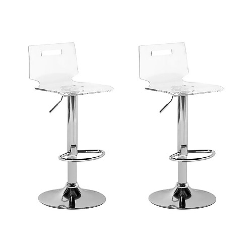 Beliani Tabouret de bar Set de 2 Transparent MALTA