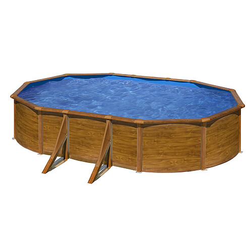 Piscine acier aspect bois Gré Pacific ovale 5,27 x 3,27 x 1,22 m - Gré