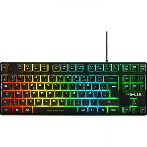 Clavier Gaming - AZERTY - THE G-LAB - Keyz CAESIUM-TKL - Sans Pavé Numérique - Rétroéclairé - Noir