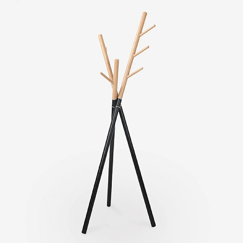 Ahd Amazing Home Design Portemanteau de style scandinave design moderne en bois métal noir Zavest