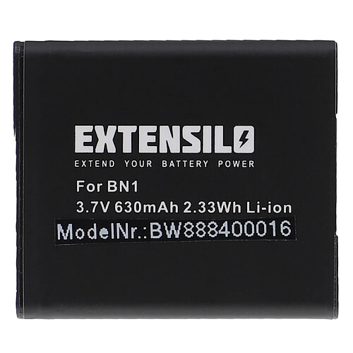 Vhbw EXTENSILO Batterie compatible avec Sony Cybershot DSC-W610, DSC-W620, DSC-W630, DSC-W570 appareil photo, reflex numérique (630mAh, 3,7V, Li-ion)