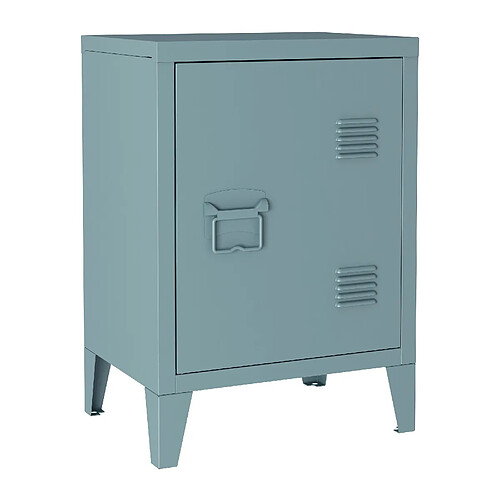 Helloshop26 Table de chevet en acier laminé 57 x 40 x 30 cm gris-bleu 03_0008682