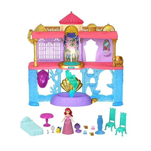 Disney Princesses - Coffret Le Château Deluxe de Ariel - Figurine - 3 ans et + - MATTEL - HLW95 - POUPEE MANNEQUIN DISNEY