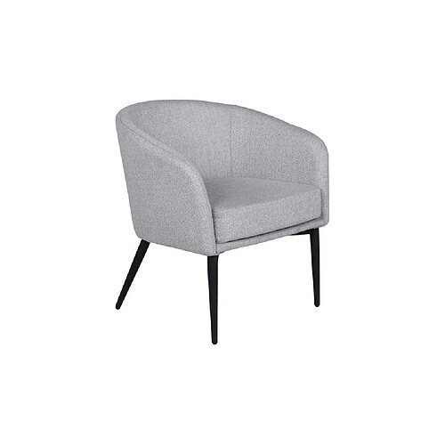 Venture Home Fauteuil en tissus gris avec pieds en acier noir Fluffy.