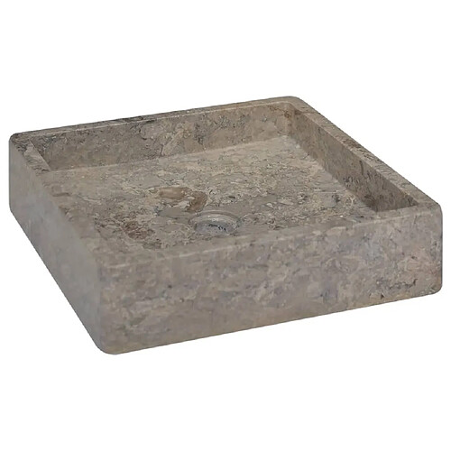 vidaXL Lavabo Gris 40x40x10 cm Marbre