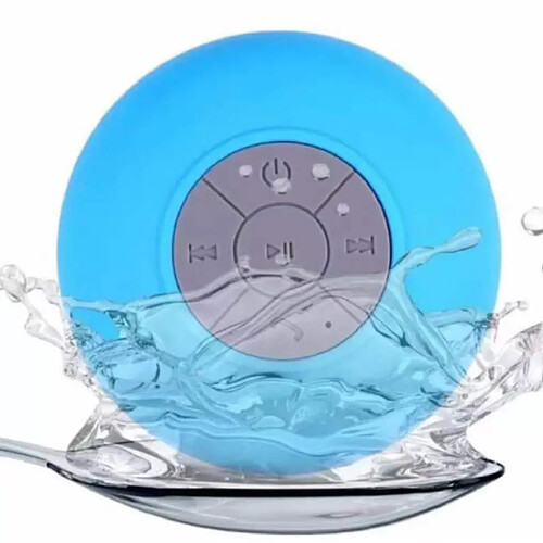 Chrono Portable Mini HIFI Waterproof Shower Pool Wireless Bluetooth Speaker Handsfree with Mic (Bleu)