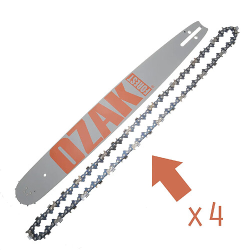 Combo Guide 50cm + 4 chaines Pro 3/8 1.5mm = Oregon 208SLHK095 + 73-72E