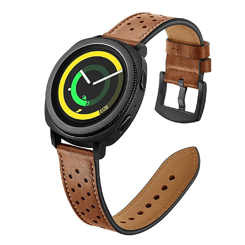 Bracelet en cuir véritable marron pour votre Samsung Gear Sport S4