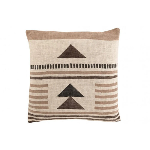 Dansmamaison Coussin Africain Graphique Fleche Cotton Beige / Marron