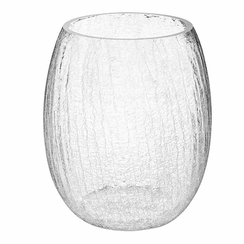 Vase Rond Craquelé Léon 28cm Transparent