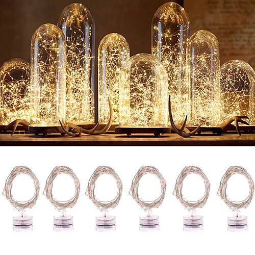 Wewoo Guirlande pour Partie / Vacances, Longueur: 2m, DC 6V 6 PCS 20 LEDs 2700-2900K Étanche Fil de Cuivre Starry String Light Rope Fée Lumière Blanche Chaude