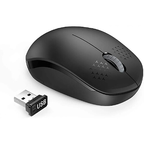 Universal Souris sans fil, souris sans bruit 2.4G avec récepteur USB souris ordinateur portable (noir)