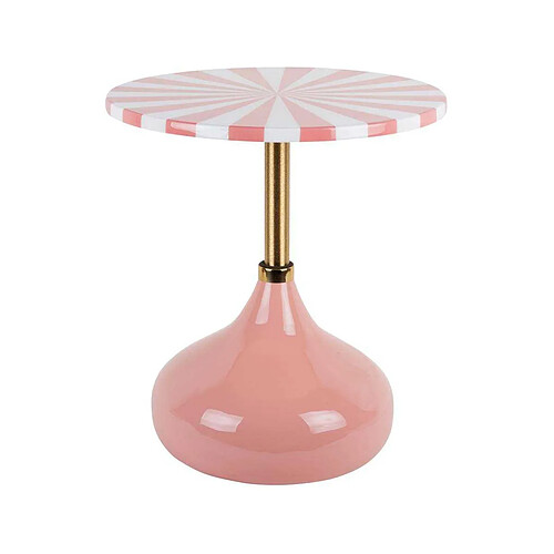 LEITMOTIV Table d'appoint en métal Candy Swirl rose.