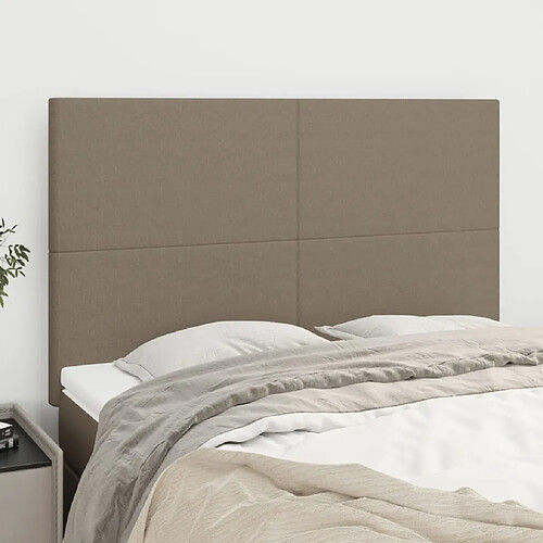 vidaXL Têtes de lit 4 pcs Taupe 72x5x78/88 cm Tissu