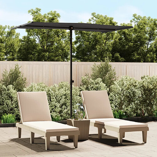 vidaXL Parasol de jardin avec mât en aluminium 180x110 cm Noir