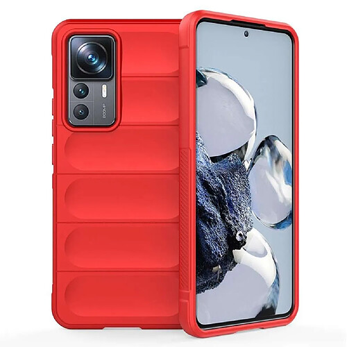 Htdmobiles Coque pour Xiaomi 12T / 12T Pro 5G - housse etui silicone gel fine + verre trempe - ROUGE