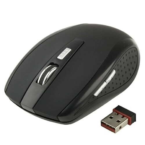 Wewoo Souris sans fil noir Optique Sans 6D 2.4 GHz 800 ~ 1600 DPI avec Mini Récepteur USB, Plug and Play, Distance de Travail 10 Mètres