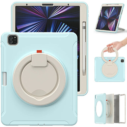 Coque en TPU antichute, avec béquille rotative glace bleue pour votre Apple iPad Pro 12.9 pouces (2021)