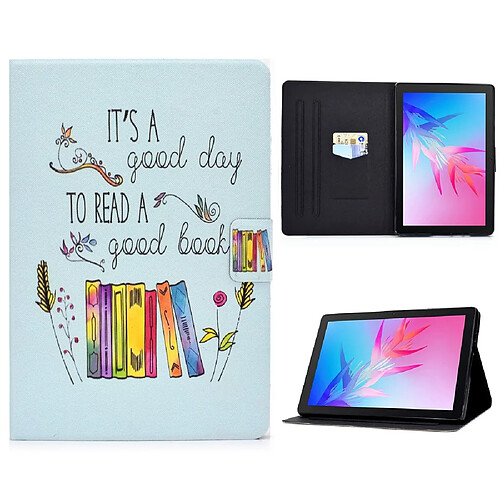 Etui en PU anti-chocs avec support pour Huawei Enjoy Tablet 2 10.1/MatePad T 10S 10.1 pouces/T 10/Honor Pad 6 10.1-pouces/X6 9.7 pouces - Livre coloré