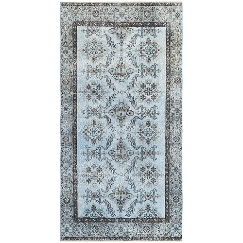 Vidal Tapis de laine 211x107 Bleu Ultra Vintage