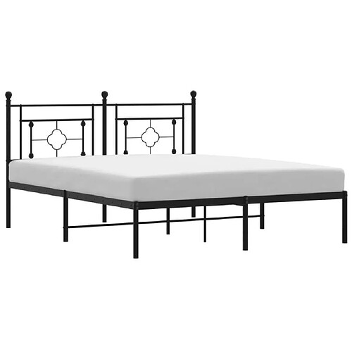 Maison Chic Cadre/structure de lit métal et tête de lit pour adulte - Lit Moderne Chambre noir 160x200 cm -MN12088