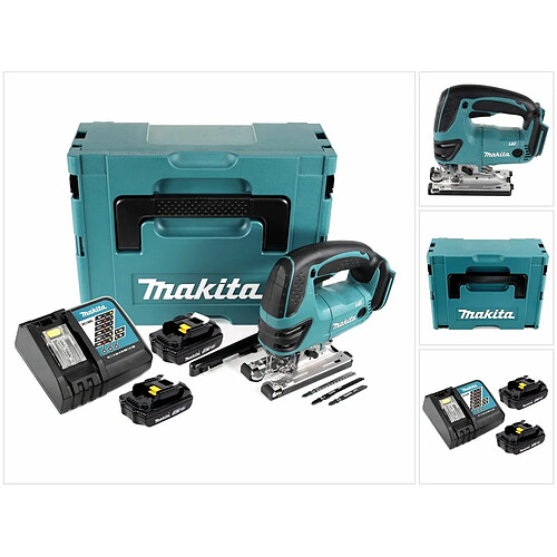 Makita DJV 180 RYJ Scie sauteuse sans fil 18V + 2x Batteries 1,5Ah + Chargeur + Coffret Makpac