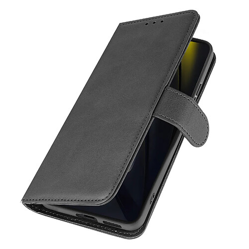 Avizar Étui pour Xiaomi Poco F6 Clapet Portefeuille Support Style Vintage Noir