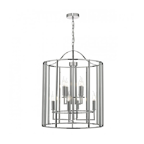 Luminaire Center Suspension Myka Chrome poli 8 ampoules 73cm