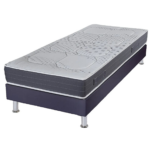 Ebac Matelas mousse + Sommier Omega Volcan 90x190 Myriade - H. 21 cm - Soutien équilibré