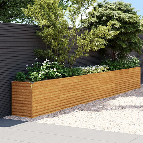 vidaXL Lit surélevé de jardin 578x50x69 cm acier corten